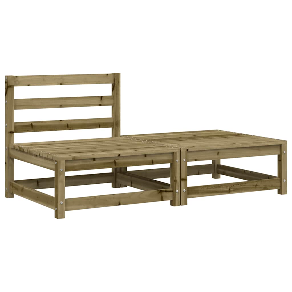 vidaXL Ogrodowa sofa bez podłokietników, podnóżek, impregnowana sosna