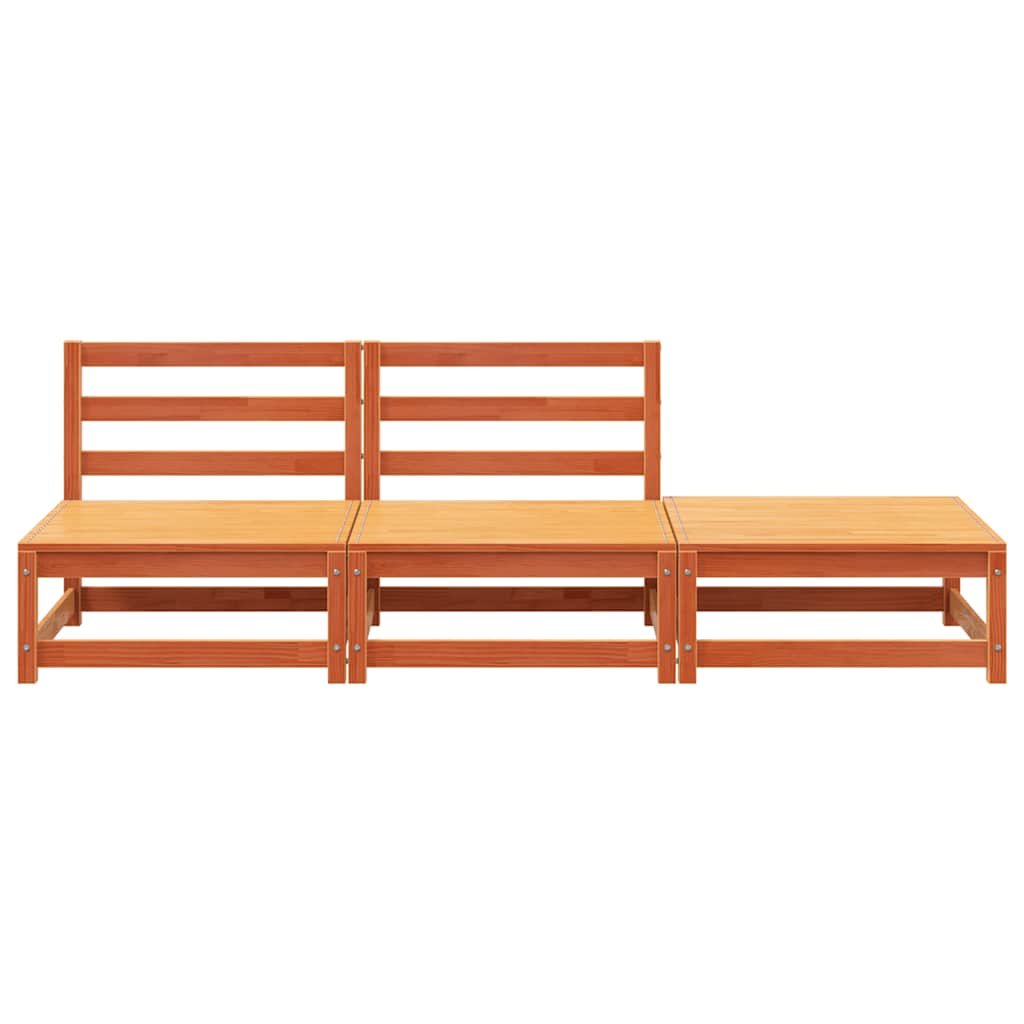 vidaXL Sofa ogrodowa bez podłokietników, z podnóżkiem, woskowy brąz