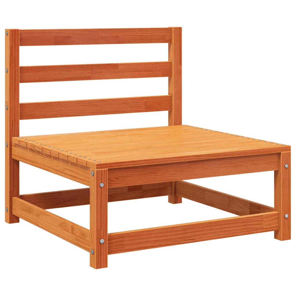 vidaXL Sofa ogrodowa bez podłokietników, z podnóżkiem, woskowy brąz