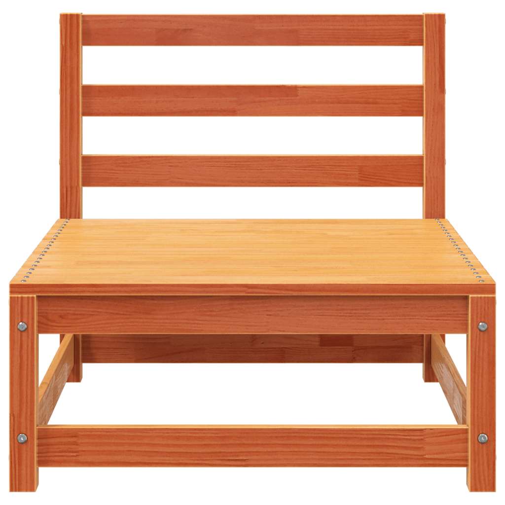 vidaXL Sofa ogrodowa bez podłokietników, z podnóżkiem, woskowy brąz