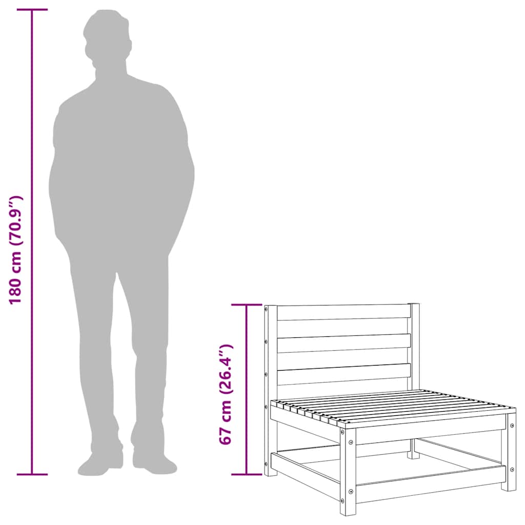 vidaXL Sofa ogrodowa bez podłokietników, z podnóżkiem, woskowy brąz