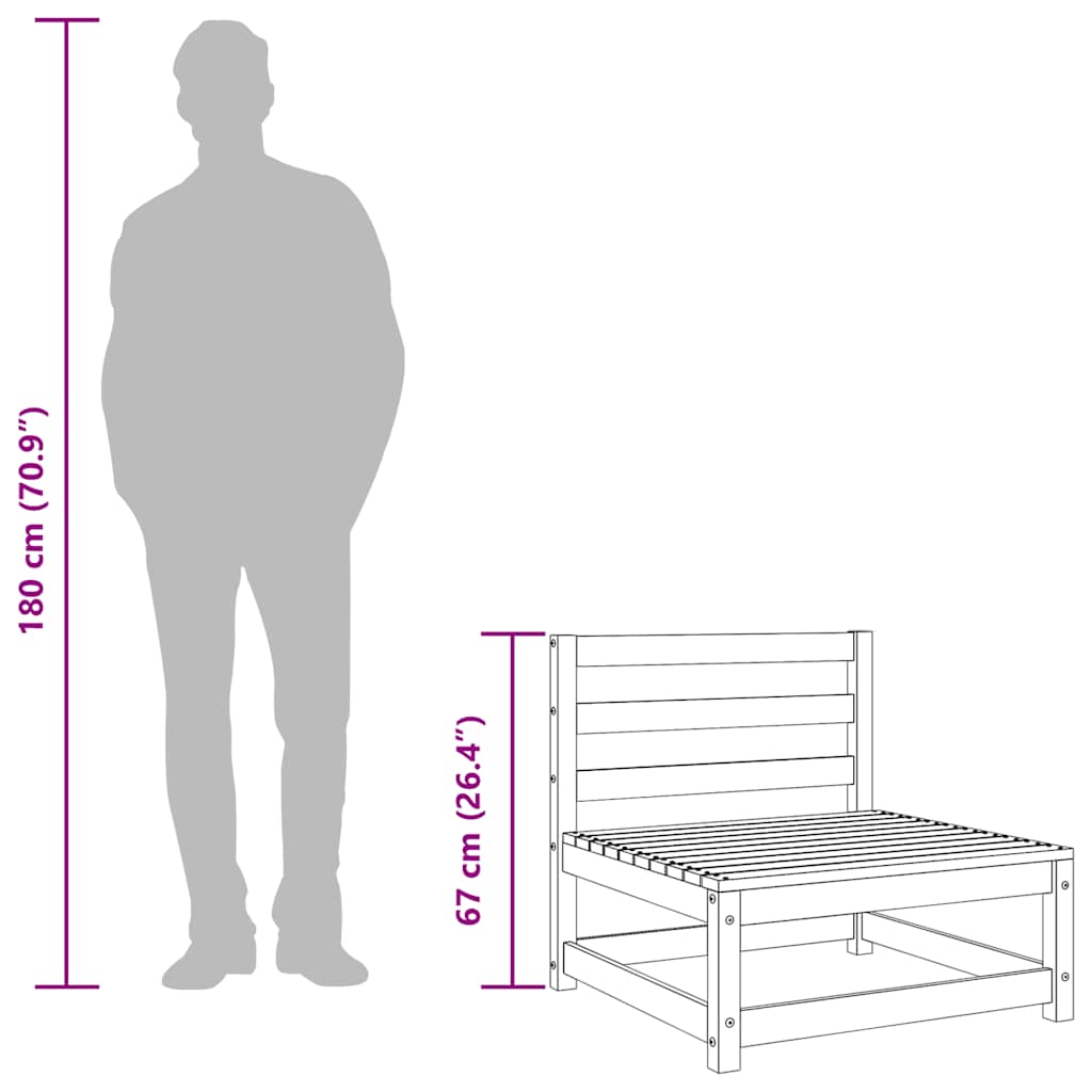 vidaXL Ogrodowa sofa bez podłokietników, podnóżek, impregnowana sosna