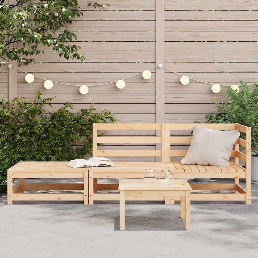 vidaXL Sofa ogrodowa z podnóżkiem, 2-osobowa, lite drewno sosnowe
