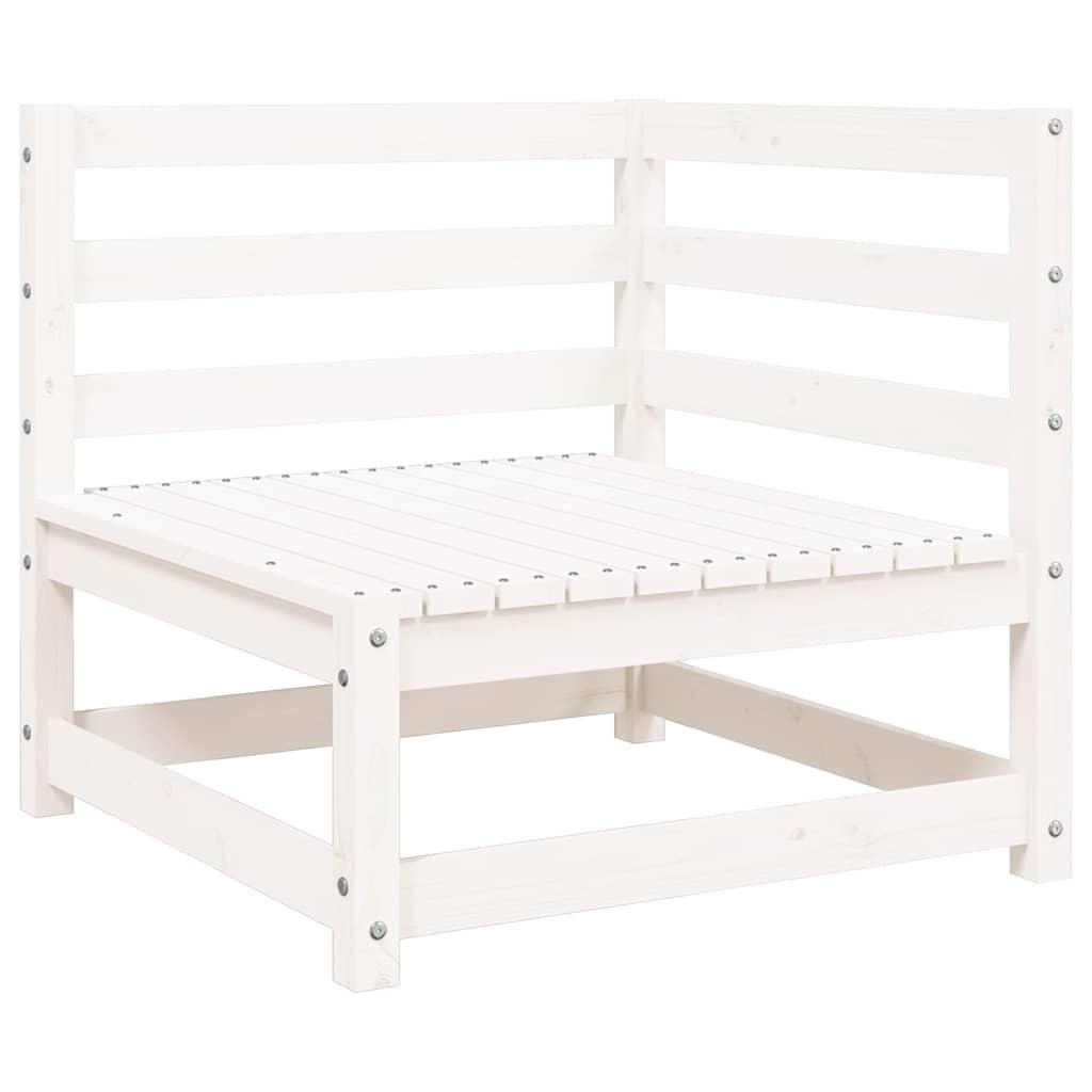vidaXL Sofa ogrodowa z podnóżkiem, 2-osobowa, biała, drewno sosnowe