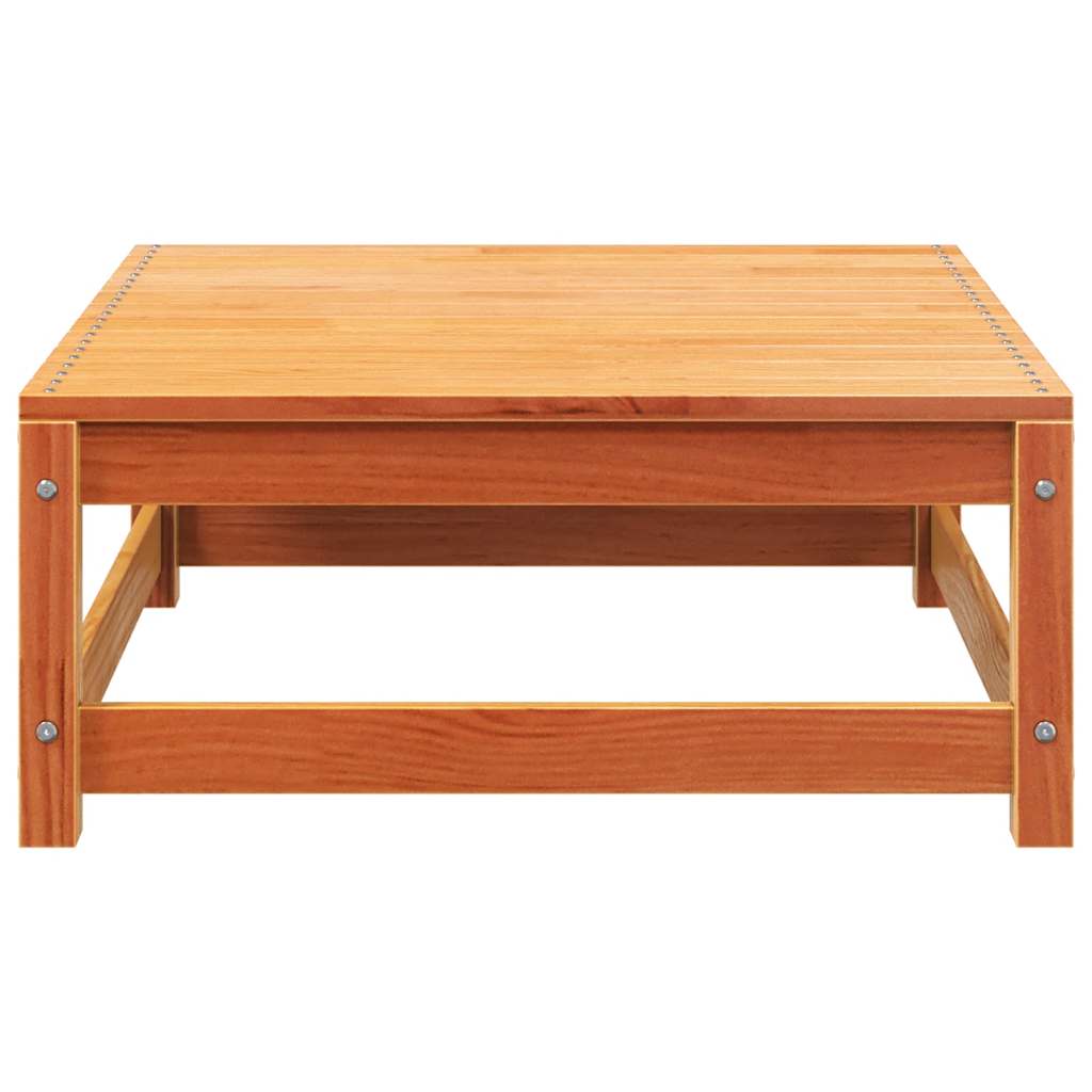 vidaXL 2-osobowa sofa ogrodowa z podnóżkiem, woskowy brąz, lita sosna