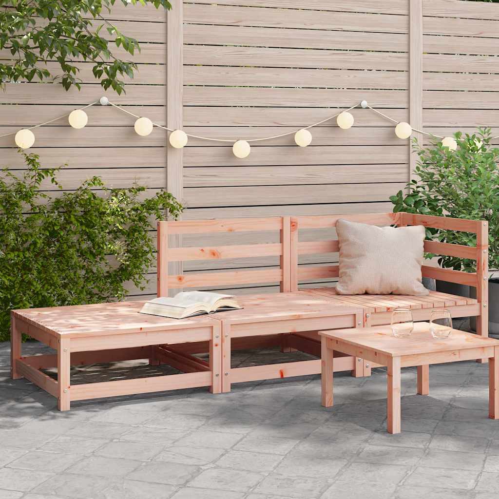 vidaXL Sofa ogrodowa z podnóżkiem, 2-osobowa, lite drewno daglezjowe