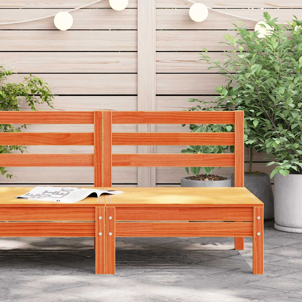 vidaXL Ogrodowa sofa bez podłokietników, woskowy brąz, lita sosna