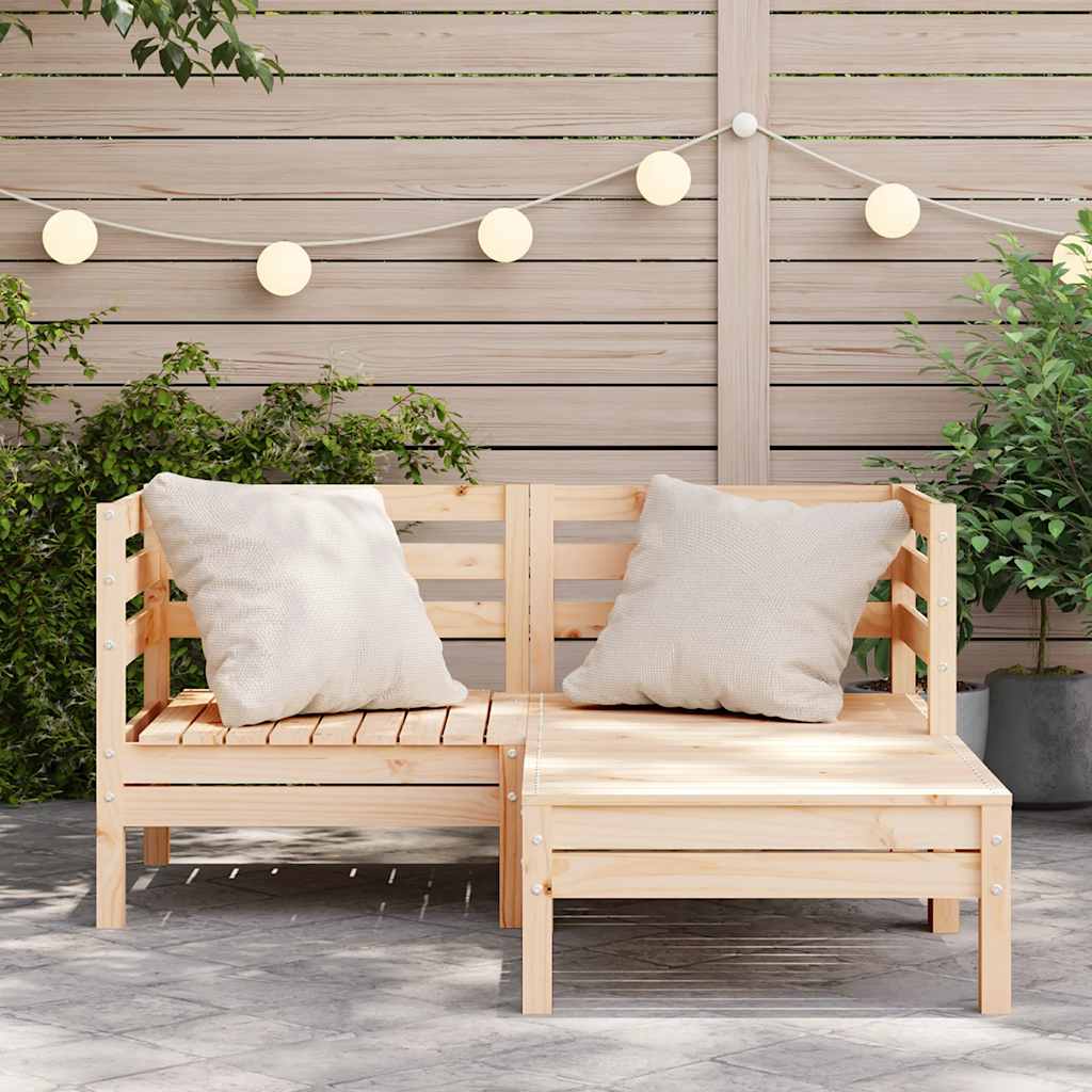 vidaXL Ogrodowa sofa 2-osobowa z podnóżkiem, lite drewno sosnowe