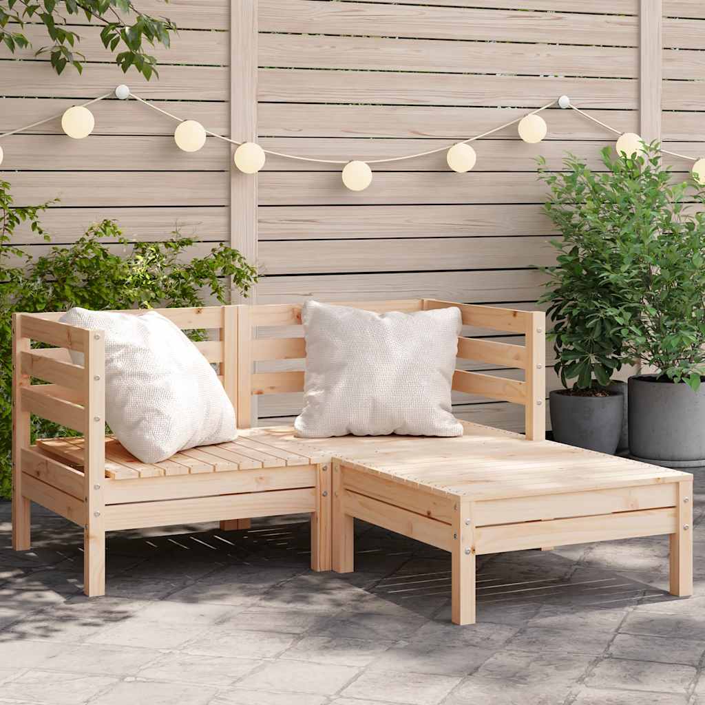 vidaXL Ogrodowa sofa 2-osobowa z podnóżkiem, lite drewno sosnowe