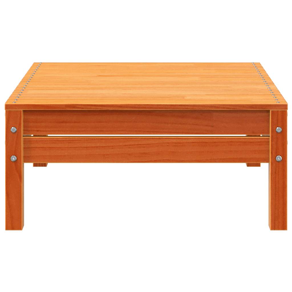 vidaXL Ogrodowa sofa 2-osobowa z podnóżkiem, woskowy brąz, lita sosna