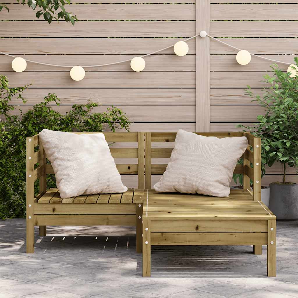 vidaXL Ogrodowa sofa 2-os. z podnóżkiem, impregnowane drewno sosnowe