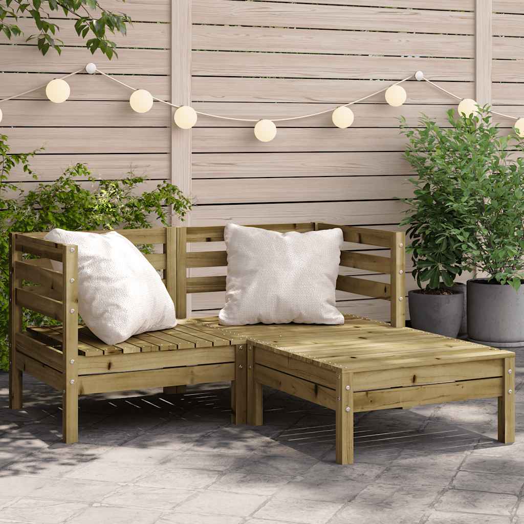 vidaXL Ogrodowa sofa 2-os. z podnóżkiem, impregnowane drewno sosnowe