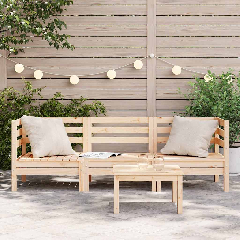 vidaXL Ogrodowa sofa 3-osobowa, lite drewno sosnowe