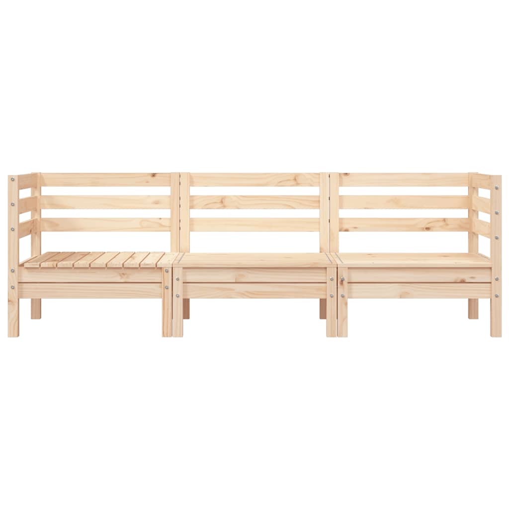 vidaXL Ogrodowa sofa 3-osobowa, lite drewno sosnowe