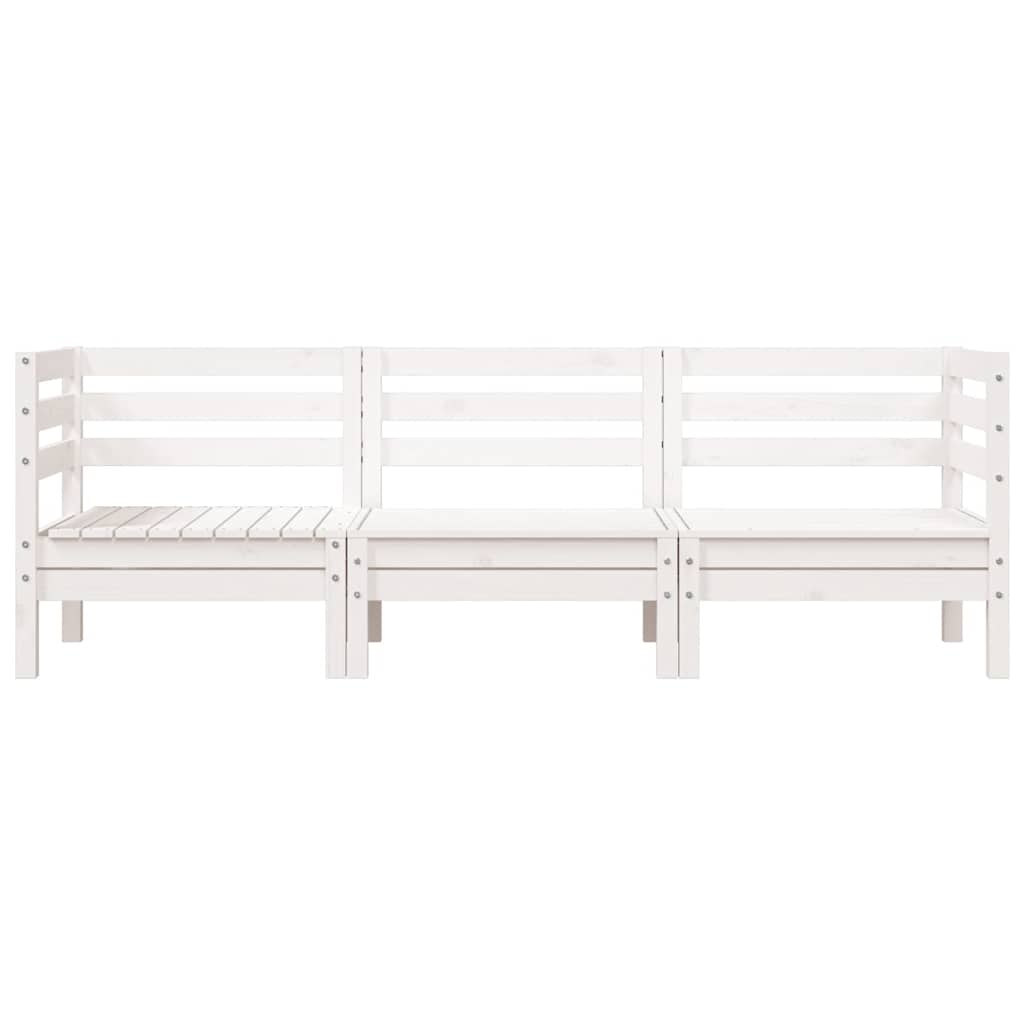vidaXL Ogrodowa sofa 3-osobowa, biała, lite drewno sosnowe