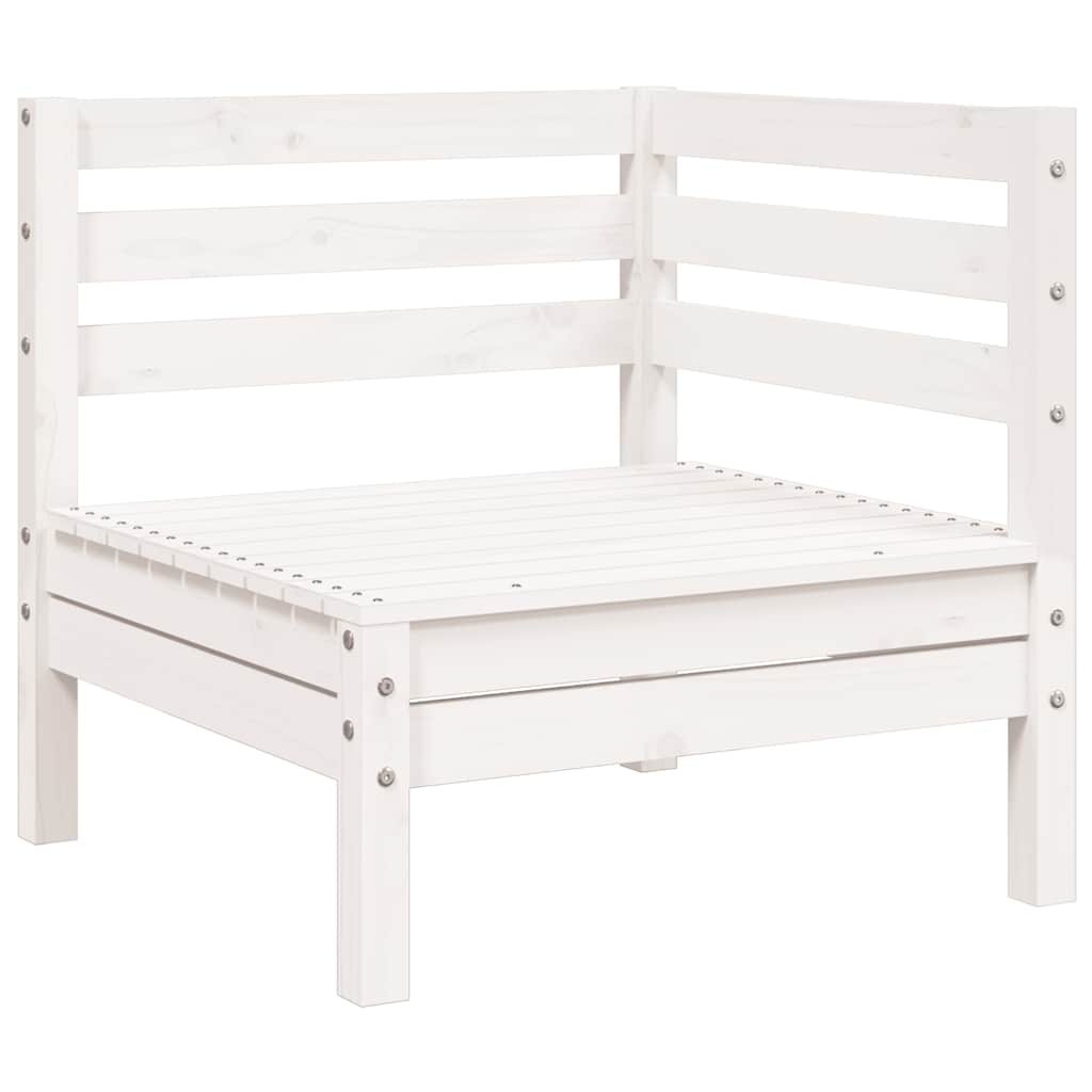 vidaXL Ogrodowa sofa 3-osobowa, biała, lite drewno sosnowe