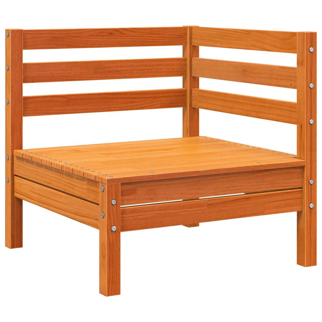 vidaXL Ogrodowa sofa 3-osobowa, woskowy brąz, lite drewno sosnowe