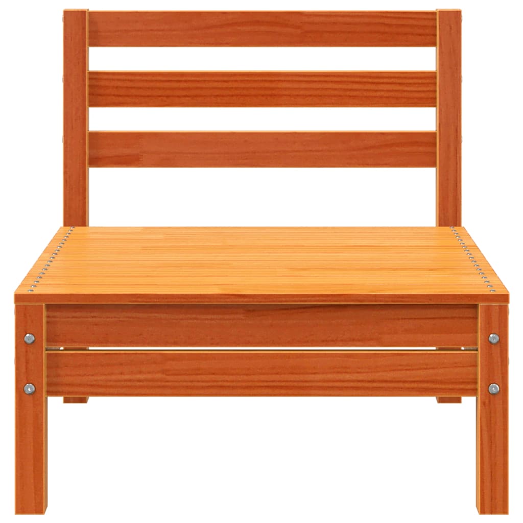 vidaXL Ogrodowa sofa 3-osobowa, woskowy brąz, lite drewno sosnowe
