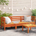 vidaXL Ogrodowa sofa 3-osobowa, woskowy brąz, lite drewno sosnowe