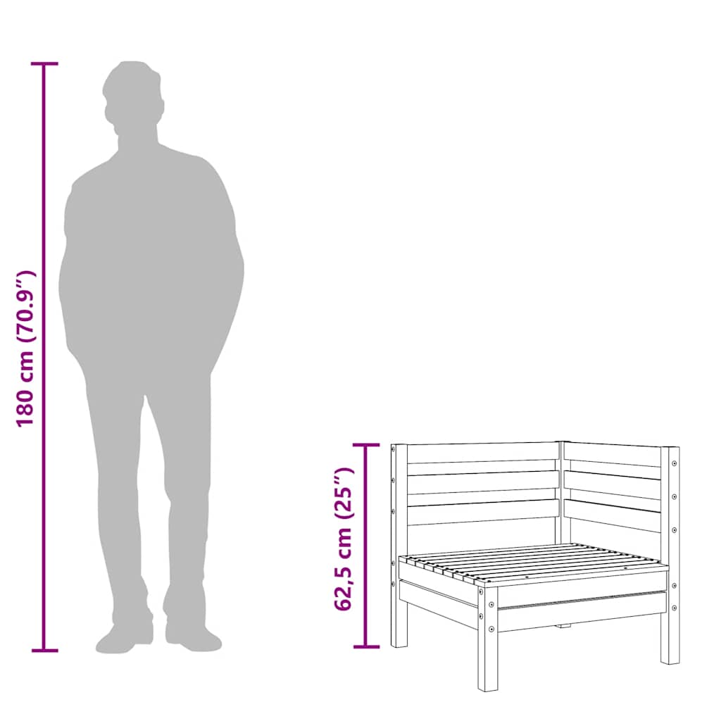 vidaXL Ogrodowa sofa 3-osobowa, lite drewno daglezjowe