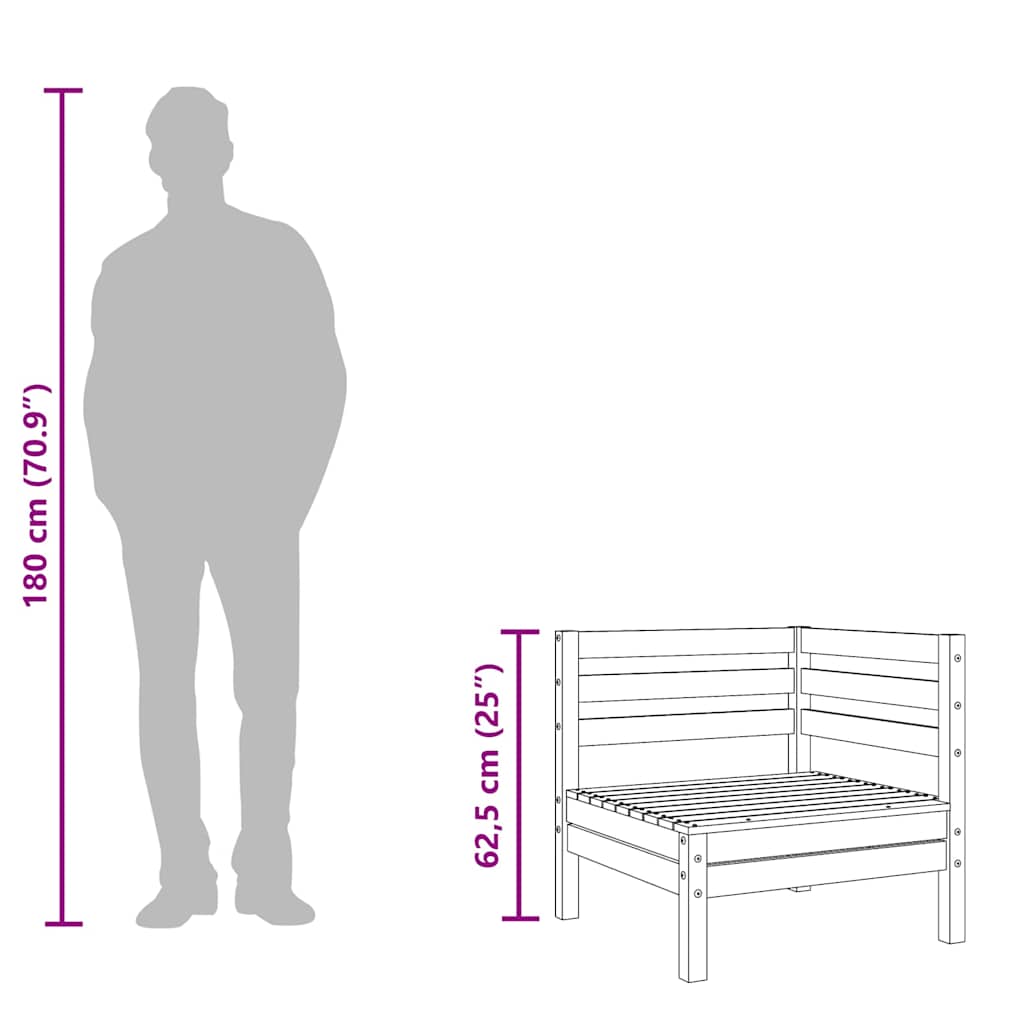 vidaXL Ogrodowa sofa 3-osobowa, impregnowane drewno sosnowe