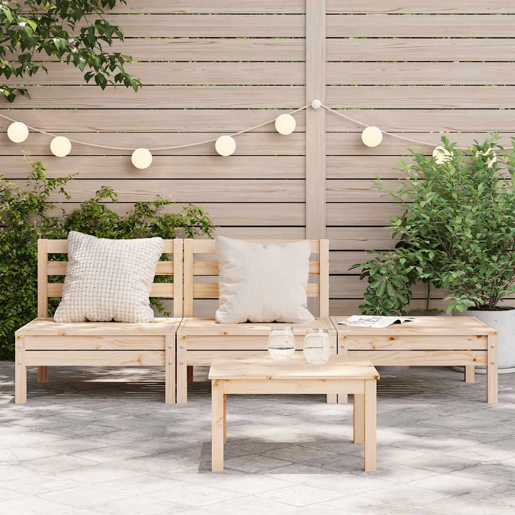 vidaXL Ogrodowa sofa 3-osobowa, lite drewno sosnowe
