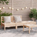 vidaXL Ogrodowa sofa 3-osobowa, lite drewno sosnowe
