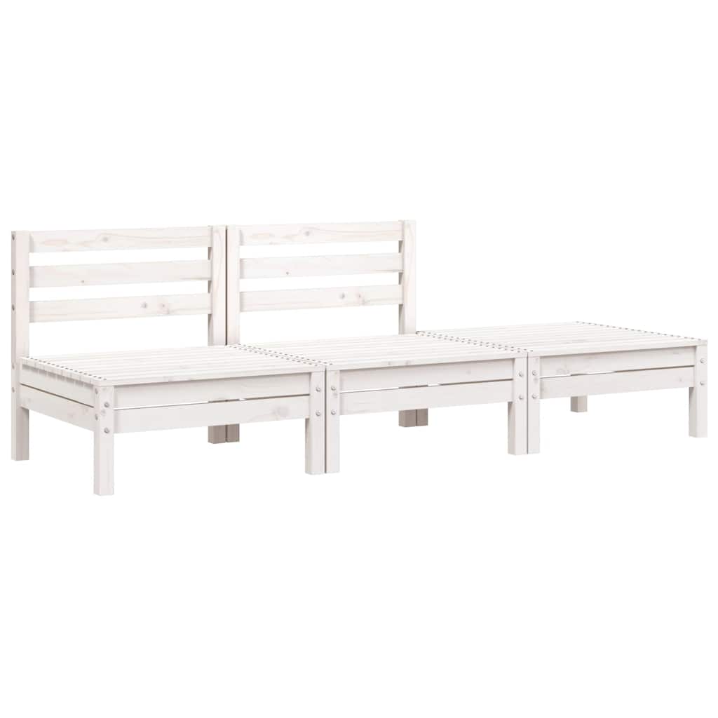 vidaXL Ogrodowa sofa 3-osobowa, biała, lite drewno sosnowe