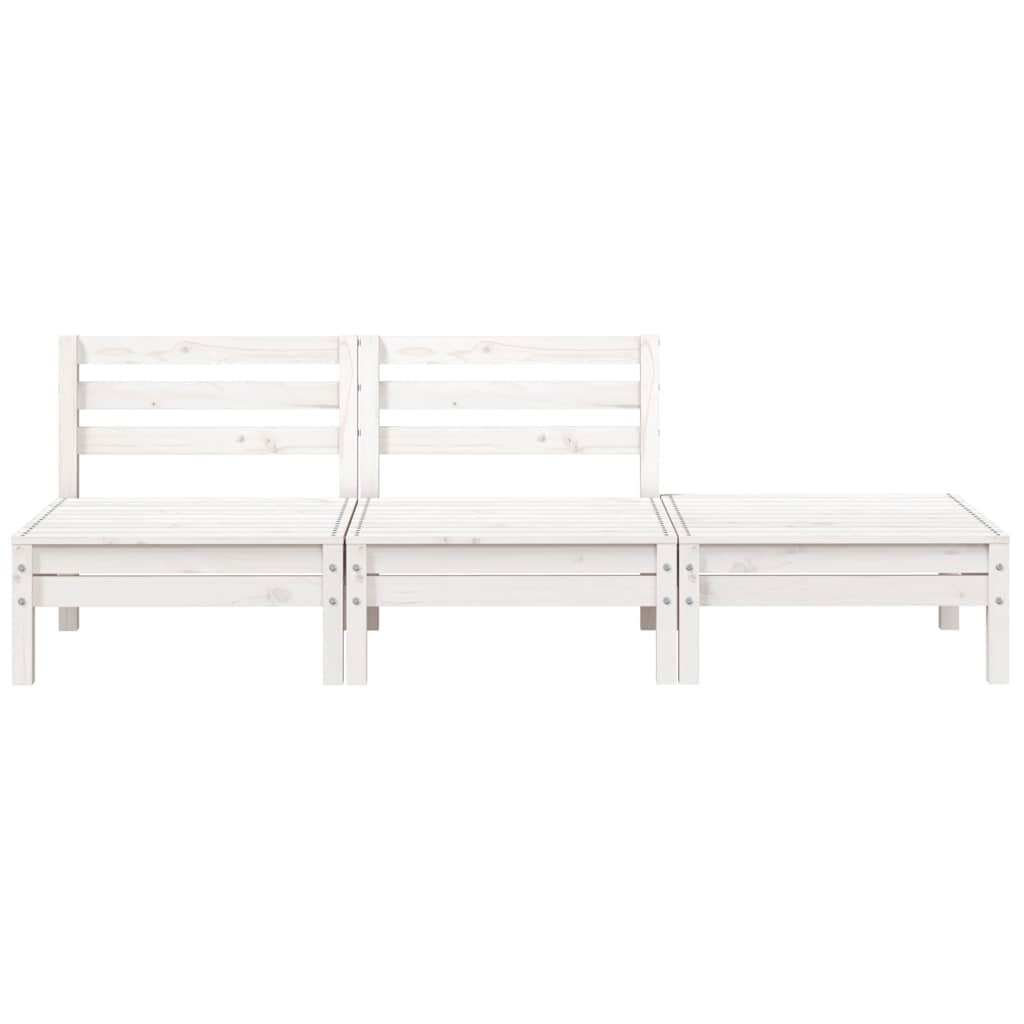 vidaXL Ogrodowa sofa 3-osobowa, biała, lite drewno sosnowe