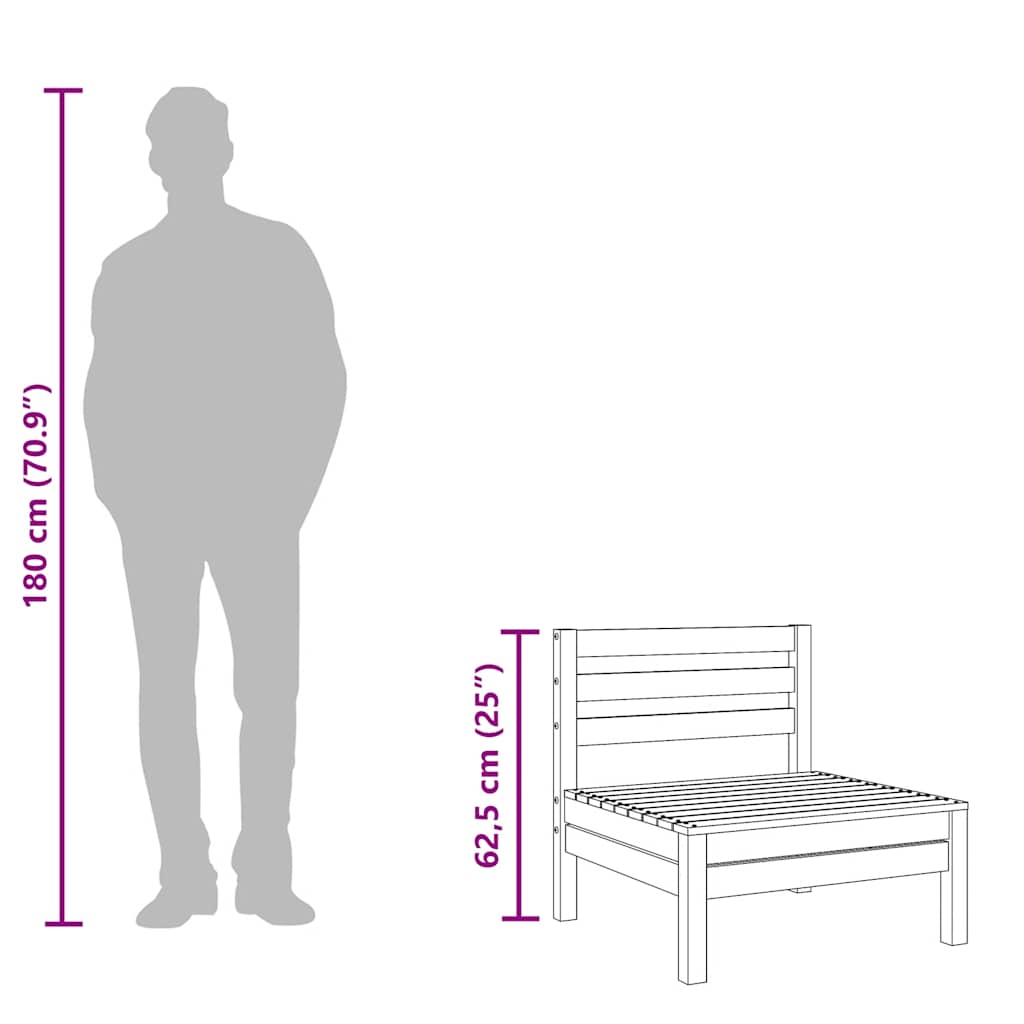 vidaXL Ogrodowa sofa 3-osobowa, impregnowane drewno sosnowe