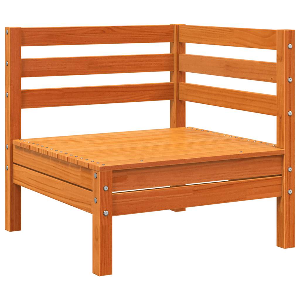 vidaXL Ogrodowa sofa 3-osobowa, woskowy brąz, lite drewno sosnowe