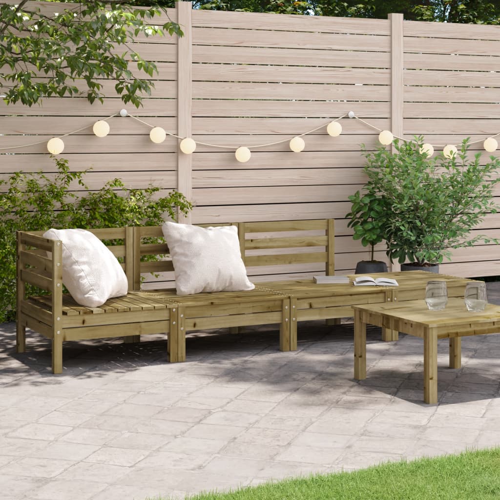 vidaXL Ogrodowa sofa 4-osobowa, impregnowane drewno sosnowe
