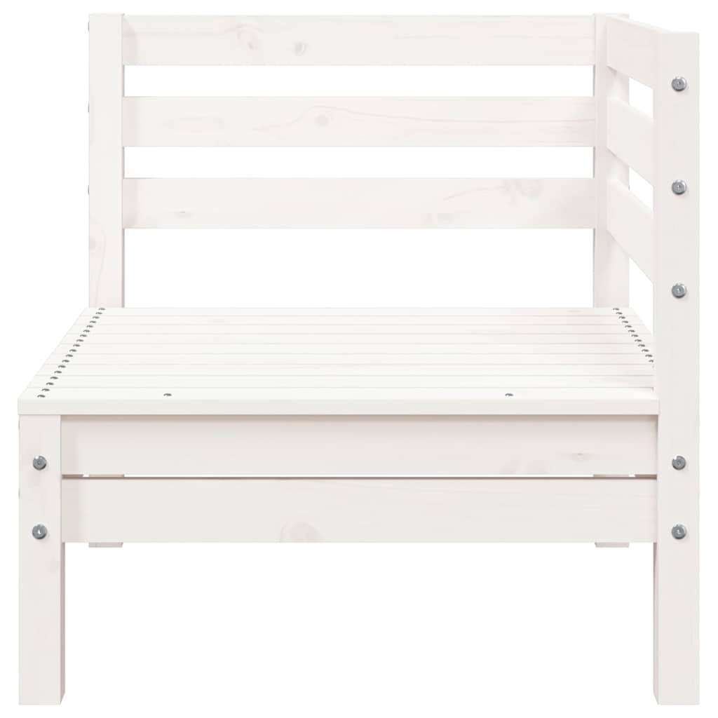 vidaXL Ogrodowa sofa 3-osobowa z podnóżkiem, biała, drewno sosnowe
