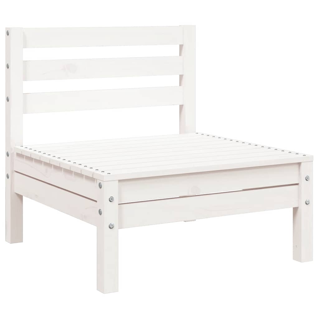 vidaXL Ogrodowa sofa 3-osobowa z podnóżkiem, biała, drewno sosnowe