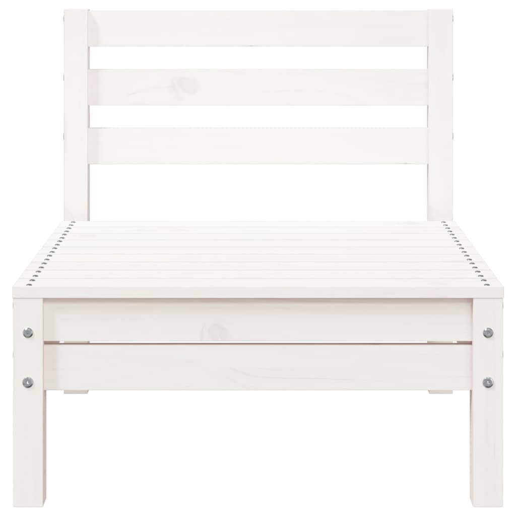 vidaXL Ogrodowa sofa 3-osobowa z podnóżkiem, biała, drewno sosnowe