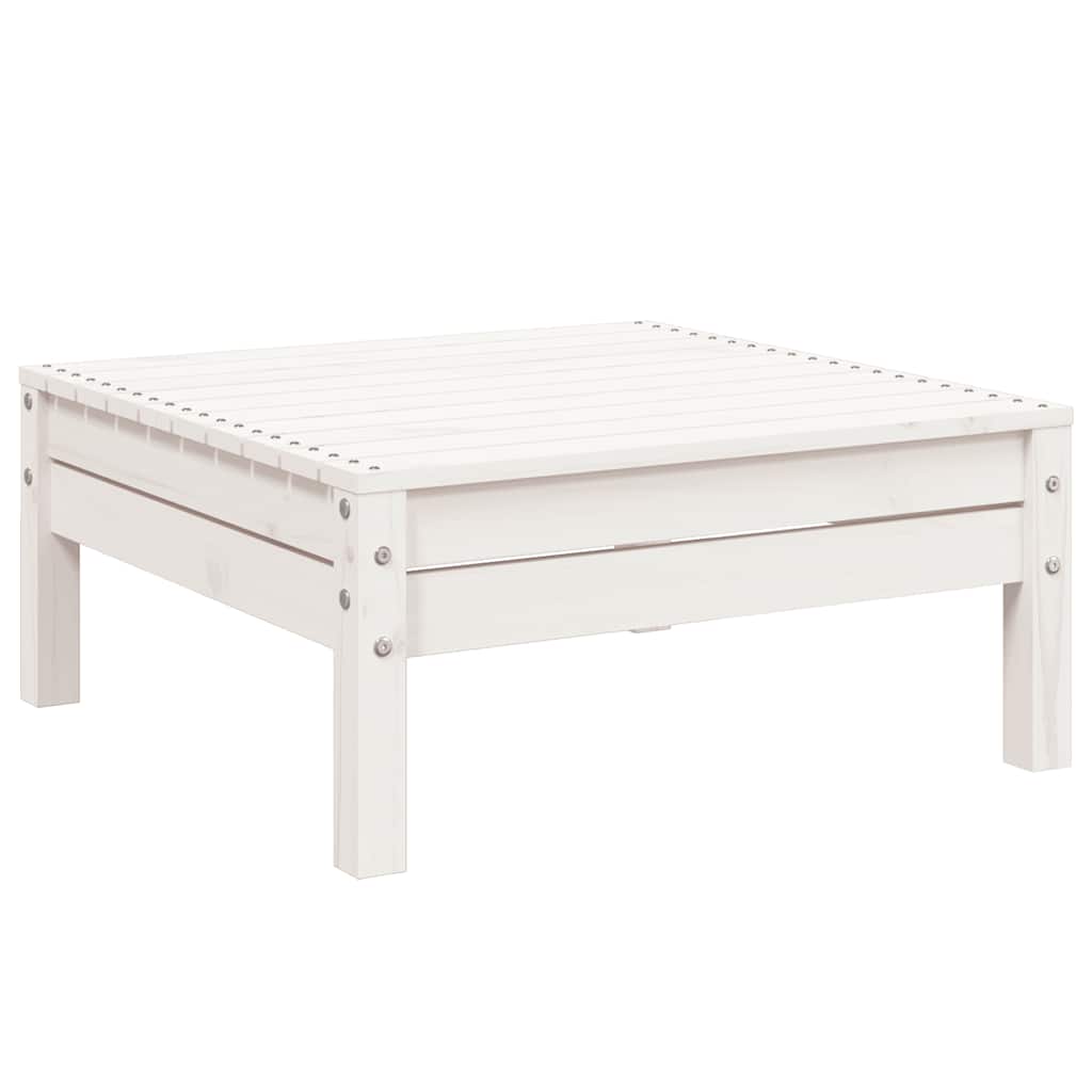 vidaXL Ogrodowa sofa 3-osobowa z podnóżkiem, biała, drewno sosnowe