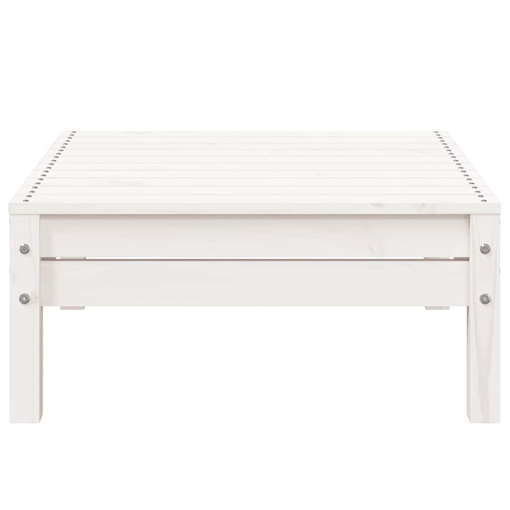 vidaXL Ogrodowa sofa 3-osobowa z podnóżkiem, biała, drewno sosnowe