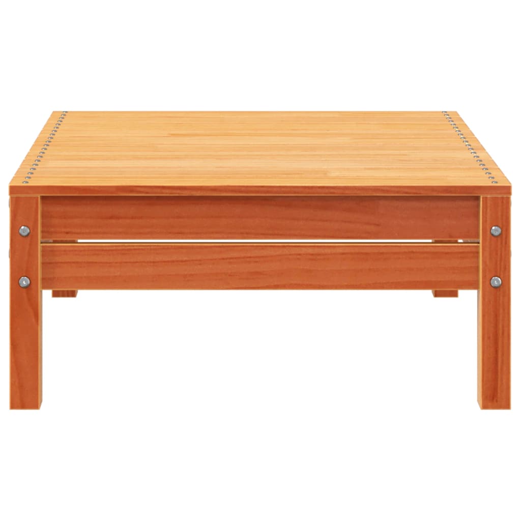 vidaXL Sofa ogrodowa z podnóżkiem, 3-os., woskowy brąz, lita sosna