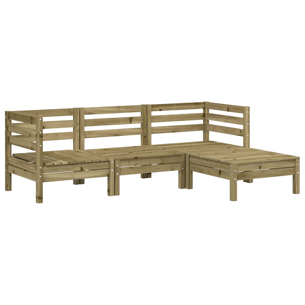vidaXL Sofa ogrodowa z podnóżkiem, 3-os., impregnowane drewno sosnowe