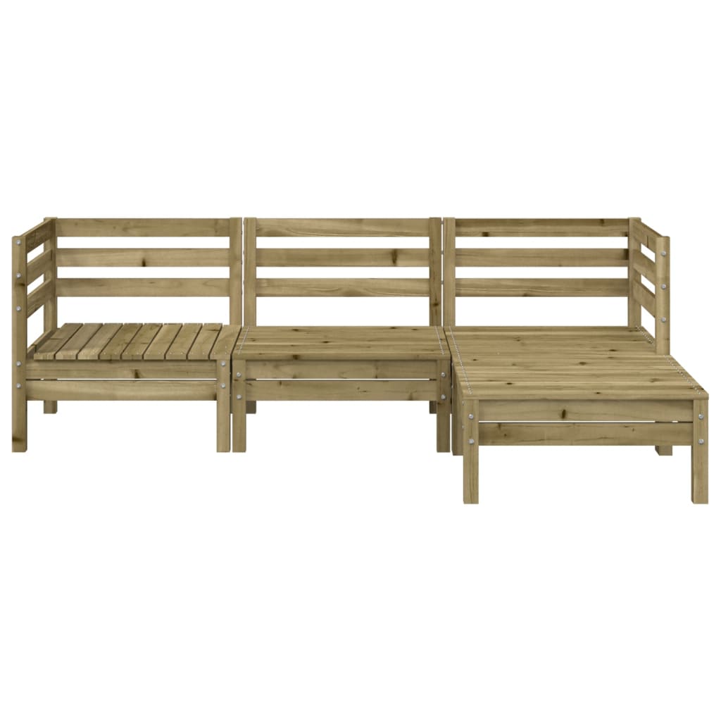 vidaXL Sofa ogrodowa z podnóżkiem, 3-os., impregnowane drewno sosnowe
