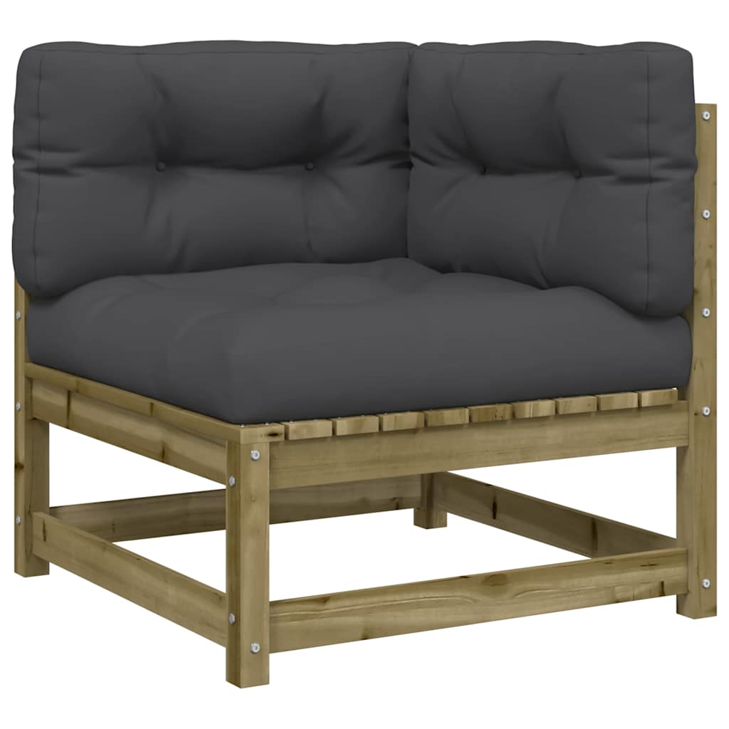 vidaXL Ogrodowa sofa narożna z poduszkami, impregnowane drewno sosnowe