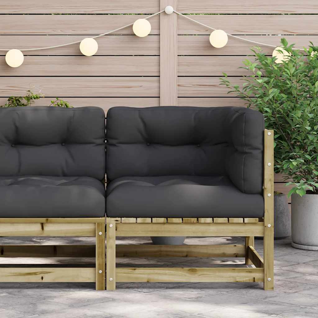 vidaXL Ogrodowa sofa narożna z poduszkami, impregnowane drewno sosnowe