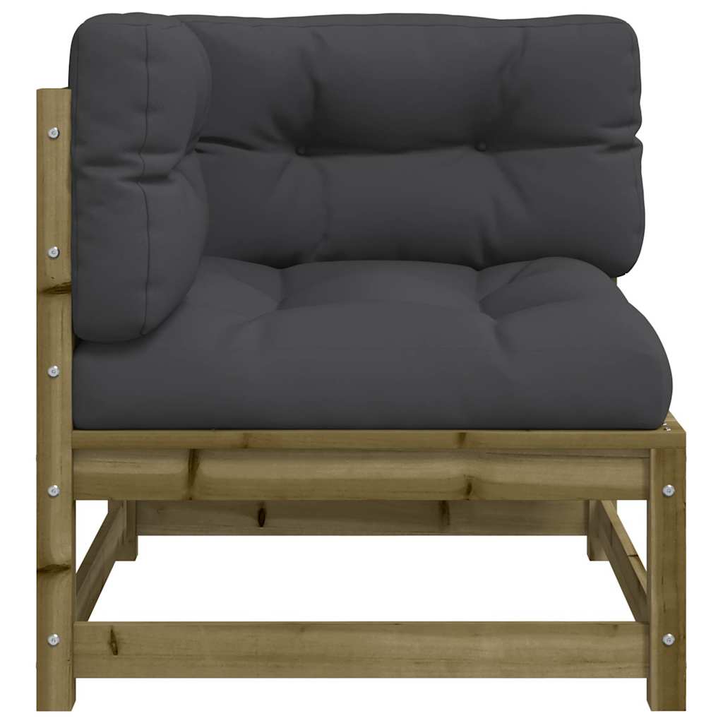 vidaXL Ogrodowa sofa narożna z poduszkami, impregnowane drewno sosnowe
