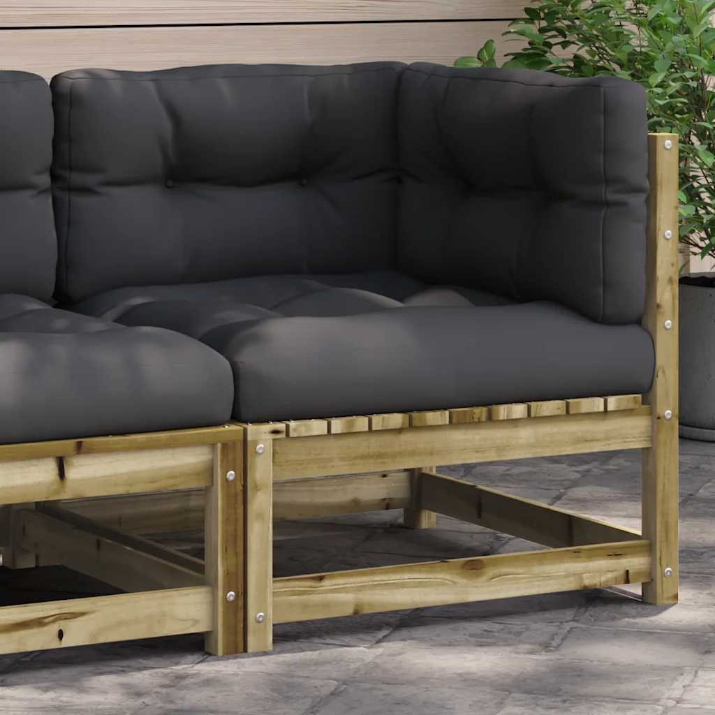 vidaXL Ogrodowa sofa narożna z poduszkami, impregnowane drewno sosnowe