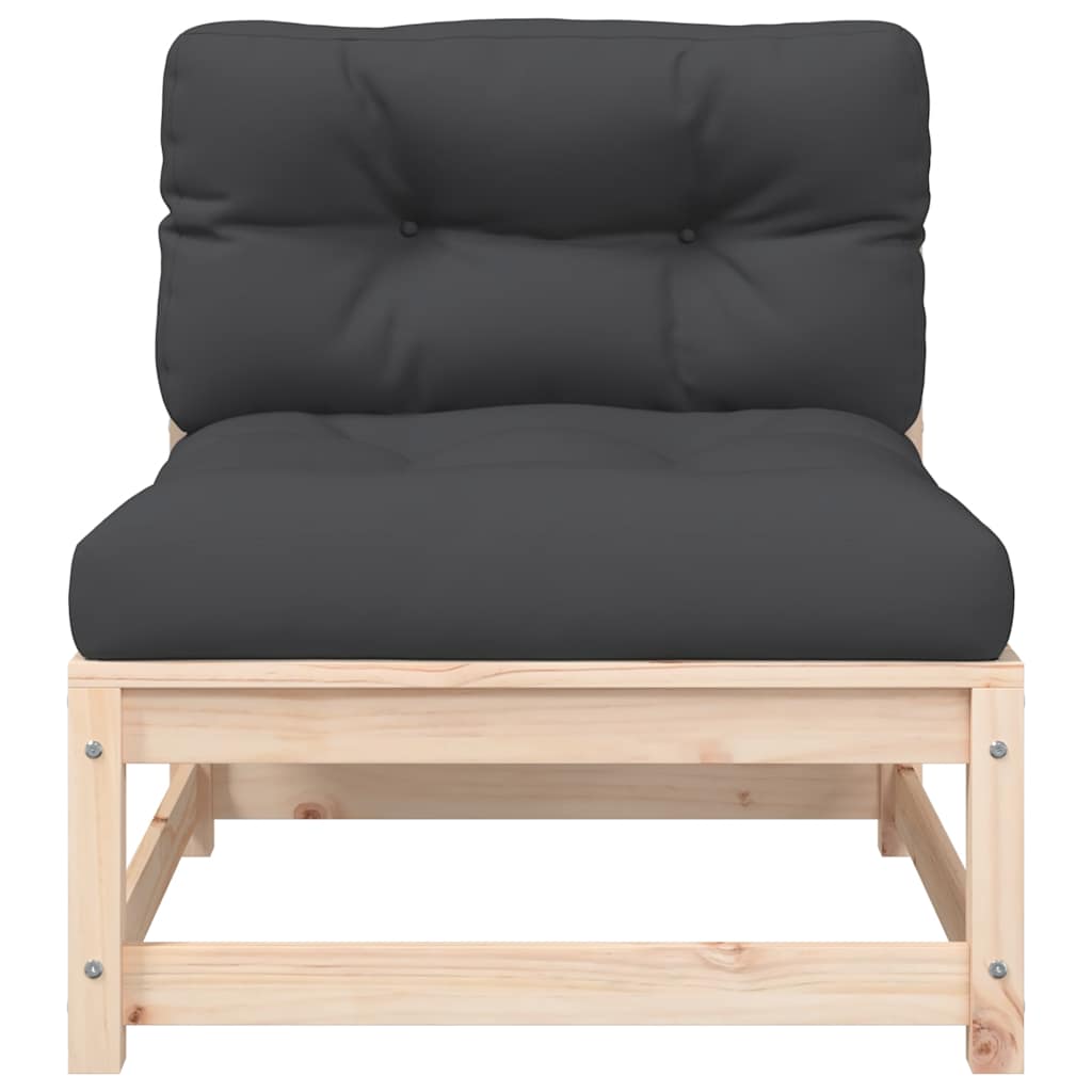 vidaXL Ogrodowa sofa bez podłokietników, z poduszkami, drewno sosnowe