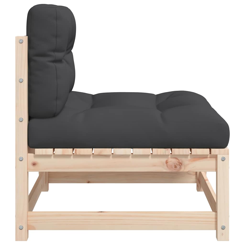 vidaXL Ogrodowa sofa bez podłokietników, z poduszkami, drewno sosnowe