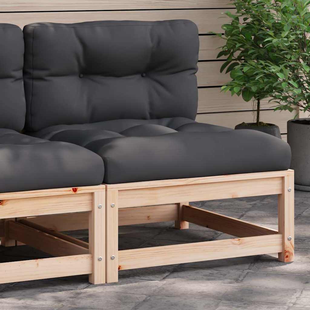 vidaXL Ogrodowa sofa bez podłokietników, z poduszkami, drewno sosnowe