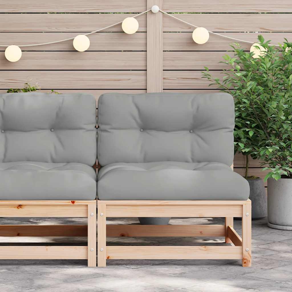 vidaXL Ogrodowa sofa bez podłokietników, z poduszkami, drewno sosnowe