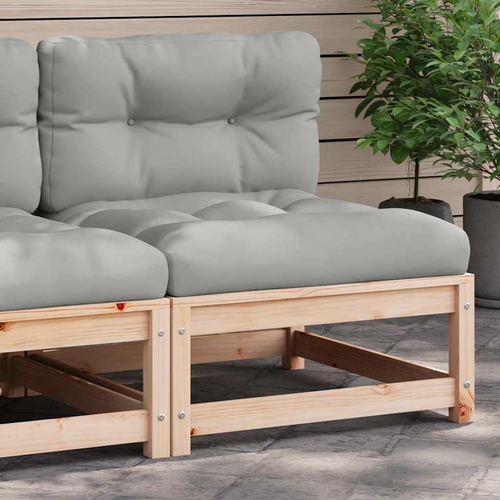 vidaXL Ogrodowa sofa bez podłokietników, z poduszkami, drewno sosnowe
