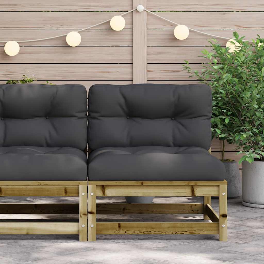vidaXL Sofa ogrodowa bez podłokietników, z poduszkami, sosnowa